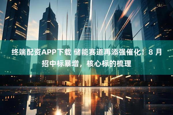 终端配资APP下载 储能赛道再添强催化！8 月招中标暴增，核心标的梳理